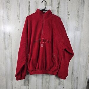 Cadre athletic ohio state buckeyes red quarter zip sweater mens size 2XL